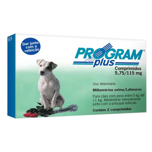 Antipulgas Vetoquinol Program Plus para Cães de 5 Até 11 Kg - 2 Comprimidos