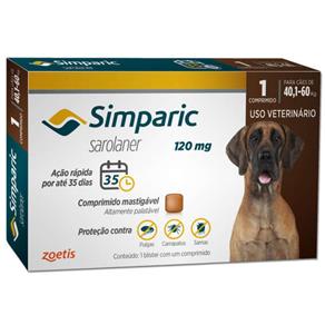 Antipulgas Zoetis Simparic 120 Mg para Cães 40,1 Á 60 Kg - 1 Comprimido
