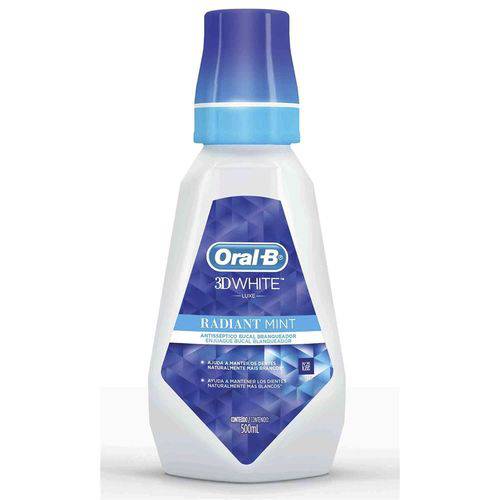 Antisséptico Bucal Branqueador 3d White Luxe Radiant Mint 500 Ml - Oral-b