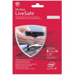 Antivírus McAfee Intel Live Safe 2015 Card para PC