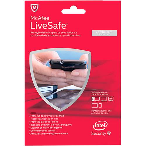 Tudo sobre 'Antivírus McAfee Live Safe 2015 BR Card - PC Attach'