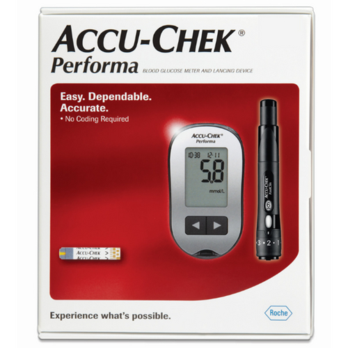 Aparelho Accu-Chek Performa 10 Tiras 1 Tambor com 6 Lancetas Lancetador