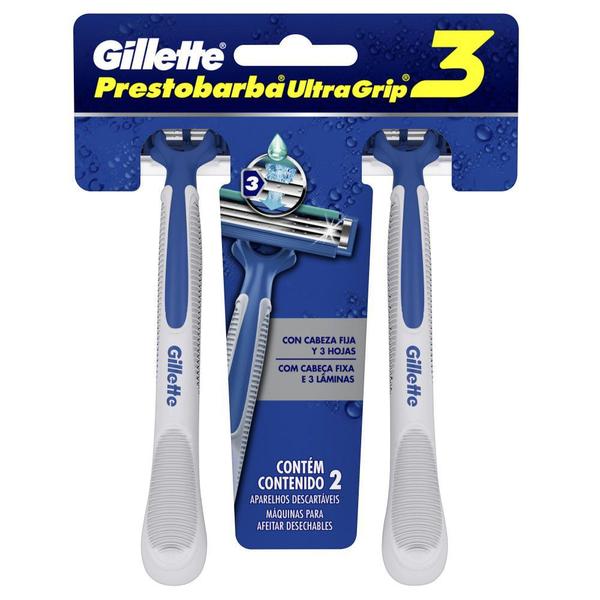 Aparelho de Barbear Descartável Gillette Prestobarba UltraGrip 3 C/2 Unidades - Gillete