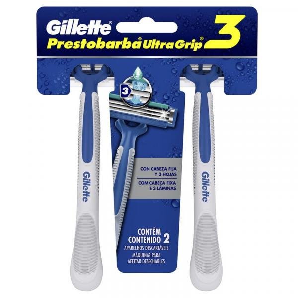 Aparelho de Barbear Descartável Gillette Prestobarba Ultragrip3 2 Unidades
