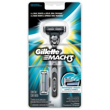 Aparelho de Barbear Gillette Mach-3 Regular 1 Unidade + 1 Carga