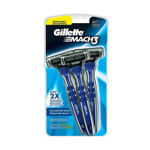 Aparelho de Barbear Gillette Mach3 Regular com 3 Unidades