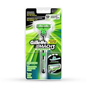 Aparelho de Barbear Gillette Mach3 Sensitive + Cartucho - 1 Unidade + Cartucho