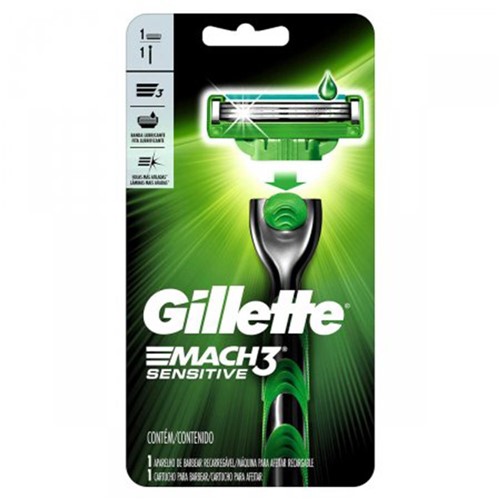 Aparelho de Barbear Gillette Mach3 Sensitive