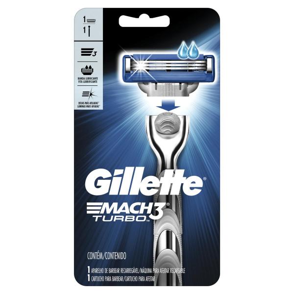 Aparelho de Barbear Gillette Mach 3 Turbo Aloe Sensitive