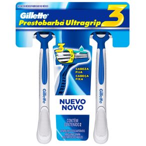 Aparelho de Barbear Prestobarba Ultragrip 3 Gillette com 2 Unidades