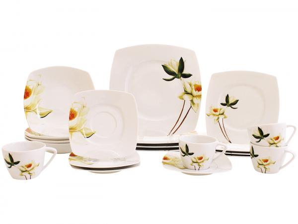 Aparelho de Jantar 20 Peças Casamiga Quadrado - Branco Porcelana Forte Di Marmi