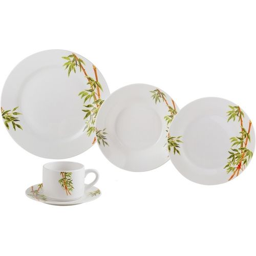 Aparelho de Jantar 20 Peças para Chá em Porcelana Verde Tropicalis 2135 Lyor