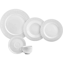 Aparelho de Jantar 20 Peças Porcelana Classic Branco - Ricaelle