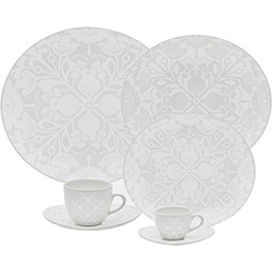 Tamanhos, Medidas e Dimensões do produto Aparelho de Jantar 20 Peças Porcelana Lace - Oxford Porcelanas