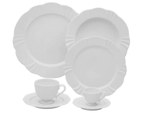 Aparelho de Jantar 42 Peças Oxford Porcelana - Redondo Branco Soleil White