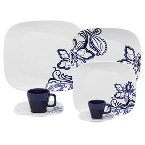 Aparelho de Jantar, Café e Chá Oxford Porcelanas Shift Florata HM42-9335 - 42 Peças