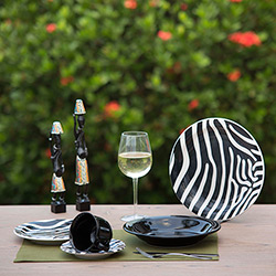 Aparelho de Jantar Cerâmica Zebra 30 Peças La Cuisine By Oxford