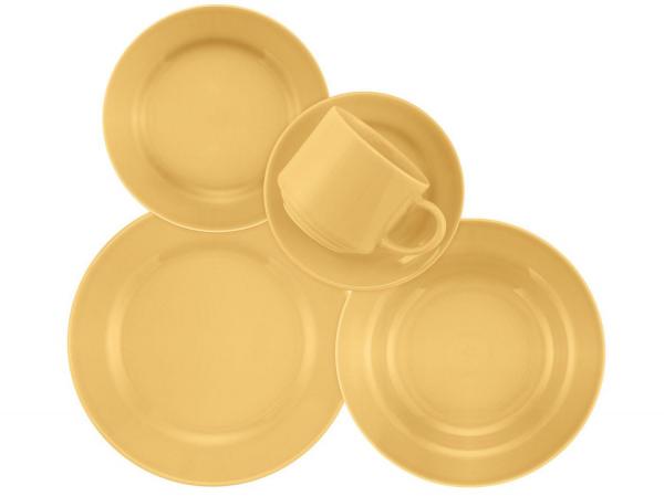 Aparelho de Jantar Chá 20 Peças Biona Cerâmica - Redondo Amarelo Donna AM20-5014