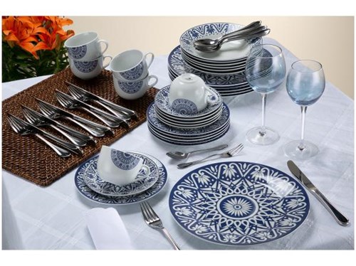 Aparelho de Jantar Chá 30 Peças Casambiente - Porcelana Redondo Athenas