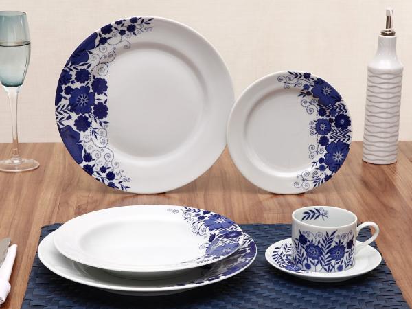 Tudo sobre 'Aparelho de Jantar Chá 30 Peças Schmidt - Porcelana Redondo Branco Prática Glória'