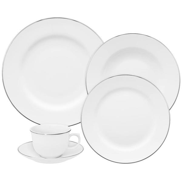 Aparelho de Jantar e Chá 30 Peças Flamingo Isabel - Oxford Porcelanas