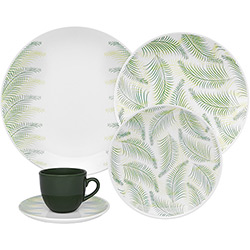 Aparelho de Jantar e Chá 30 Peças Porcelana Coup Fresh Verde - Oxford Porcelanas