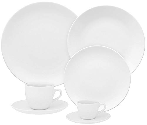Aparelho de Jantar e Chá 30 Peças Porcelana Coup White Oxford