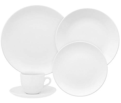 Aparelho de Jantar e Chá 20 Peças Porcelana Coup White Oxford