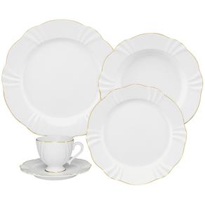 Aparelho de Jantar e Chá Oxford Soliel Victoria - 42 Peças - Branco