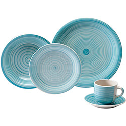 Tudo sobre 'Aparelho de Jantar Espirale 20 Peças Ceramica Azul Claro - La Cuisine'