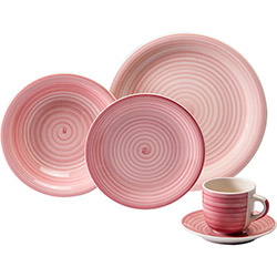Aparelho de Jantar Espirale 20 Peças Ceramica Rosa - La Cuisine