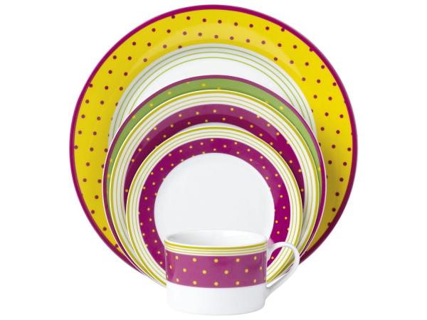 Aparelho de Jantar Colors 20 Peças em Porcelana - Casambiente
