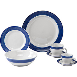 Aparelho de Jantar Verano 42 Peças Ceramica Azul Marinho - La Cuisine