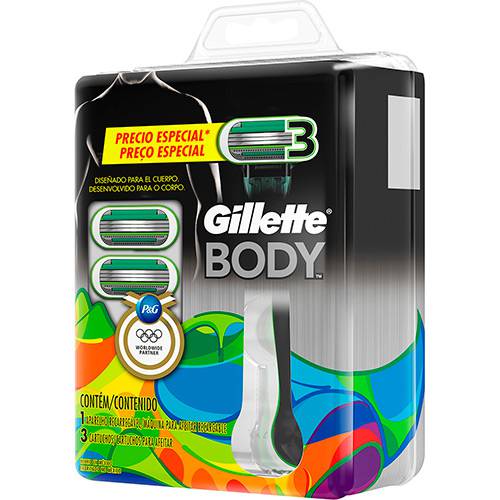 Tudo sobre 'Aparelho para o Corpo Masculino Gillette Body com 3 Cargas - Edição Especial Jogos Rio 2016'