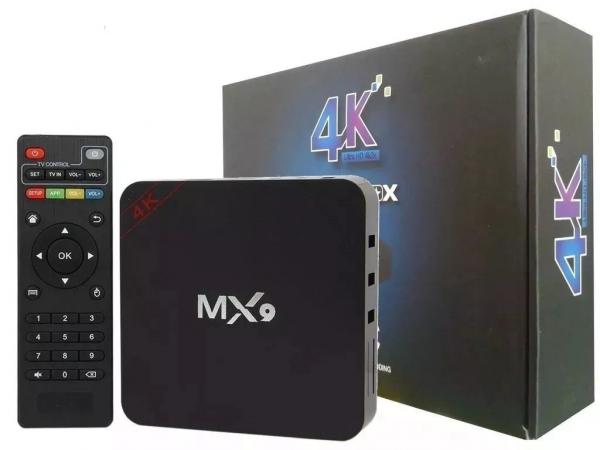 Aparelho Transforma Tv Comun em Smart TV MX9 4K Android 8.1 Varios Apps.