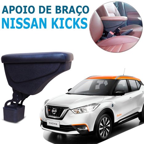 Apoio de Braço Nissan Kicks Couro Preto Artefactum