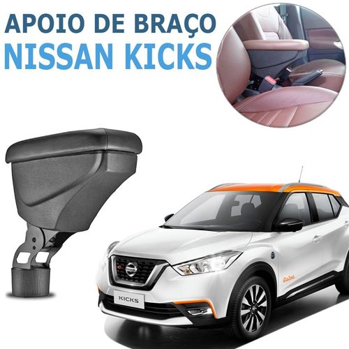 Apoio de Braço Nissan Kicks Couro Vermelho Artefactum