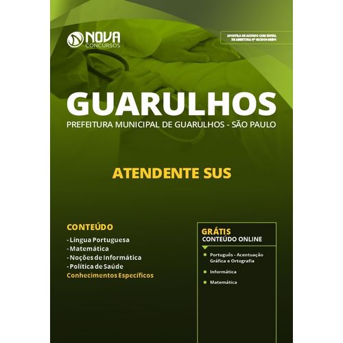Apostila Concurso Guarulhos Sp 2019 - Atendente Sus