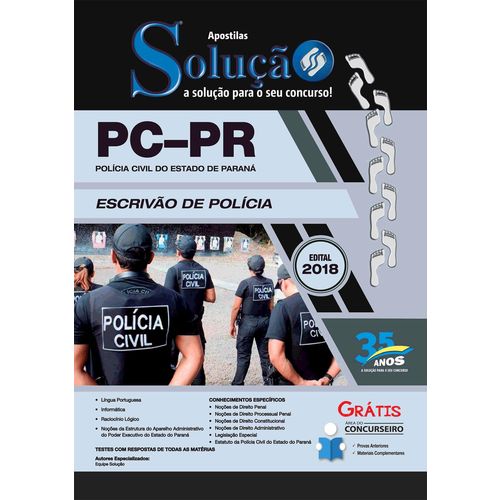 Apostila Concurso Pc Pr 2018 - Escrivão de Polícia