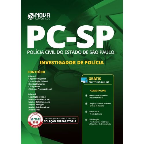 Apostila Concurso Pc Sp 2019 - Investigador de Polícia
