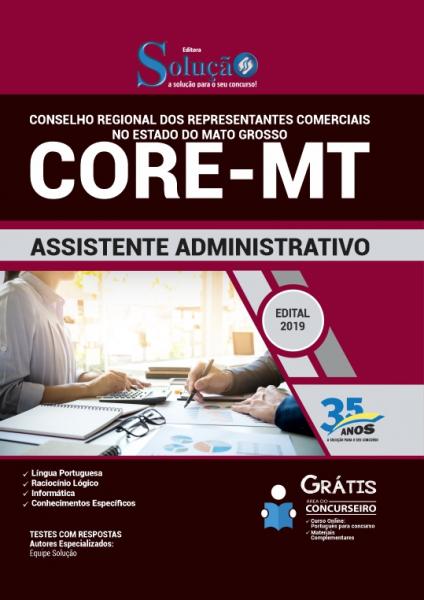 Apostila CORE MT 2019 - Assistente Administrativo - Solução
