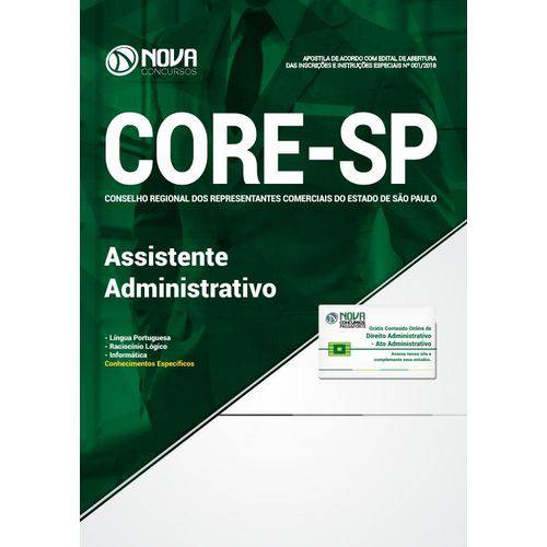 Apostila CORE-SP 2018 - Assistente Administrativo