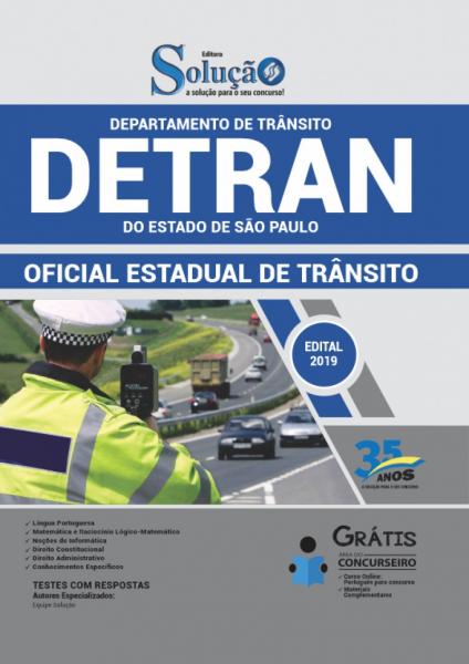 Apostila Detran-SP - 2019 - Oficial Estadual de Trânsito - Editora Solução
