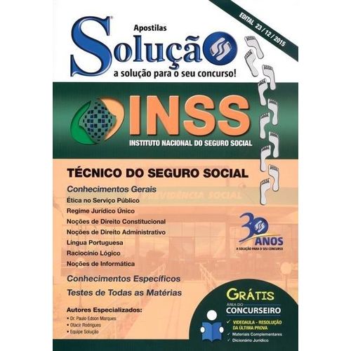 Apostila INSS - Técnico de Seguro Social - 2016