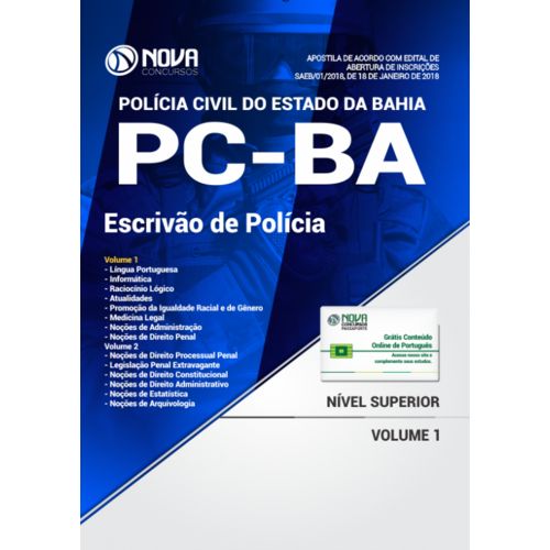 Apostila Pc-ba 2018 - Escrivão de Polícia