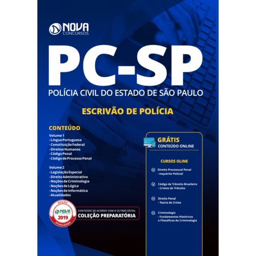 Apostila Pc Sp 2019 - Escrivão de Polícia Civil de São Paulo