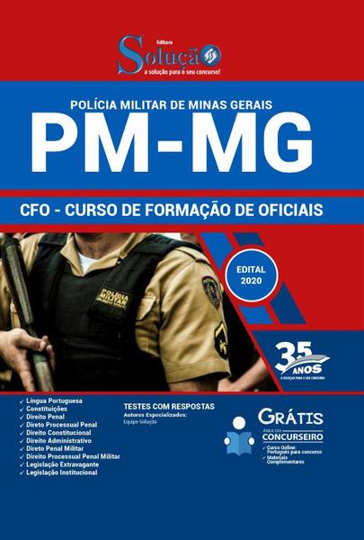 Apostila PM-MG 2019 - CFO - Formação Oficiais - Editora Solução