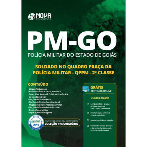 Apostila Preparatória Pm-go 2019 - Soldado no Quadro Praça da Polícia Militar - Qppm - 2ª Classe