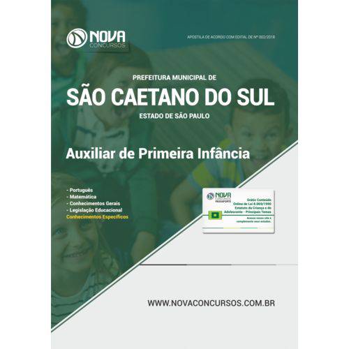 Apostila São Caetano do Sul Sp 2018 - Auxiliar Primeira Infância