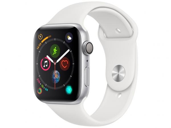 Apple Watch Series 4 44mm GPS Integrado Wi-Fi - Bluetooth Pulseira Esportiva 16GB Caixa Alumínio